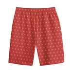 Geometric Japanese Floral Pattern Print Cotton Shorts