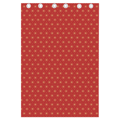 Geometric Japanese Floral Pattern Print Curtain