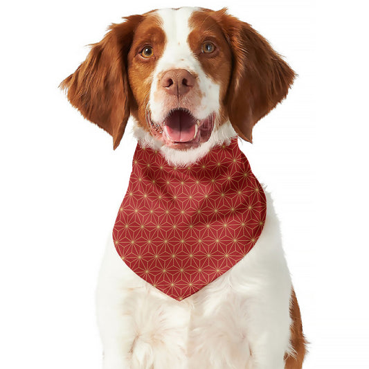 Geometric Japanese Floral Pattern Print Dog Bandana