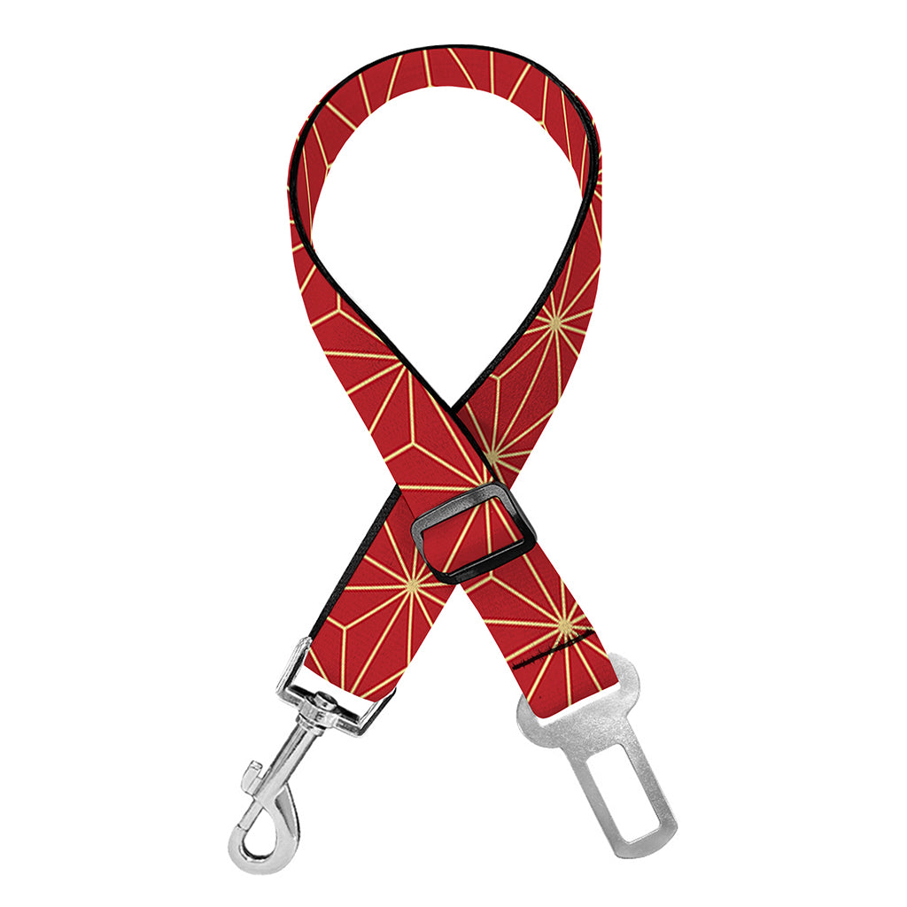 Geometric Japanese Floral Pattern Print Dog Seat Belt