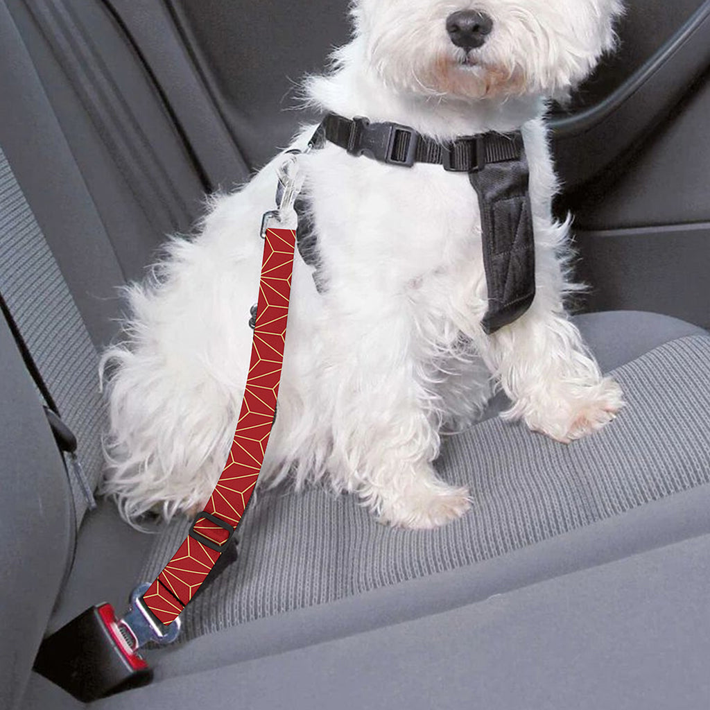 Geometric Japanese Floral Pattern Print Dog Seat Belt