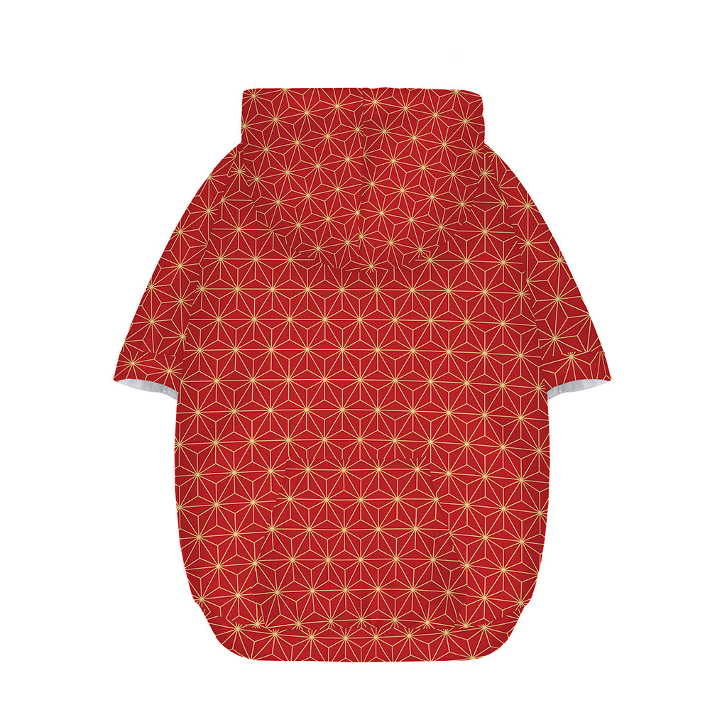 Geometric Japanese Floral Pattern Print Dog Zip Up Hoodie