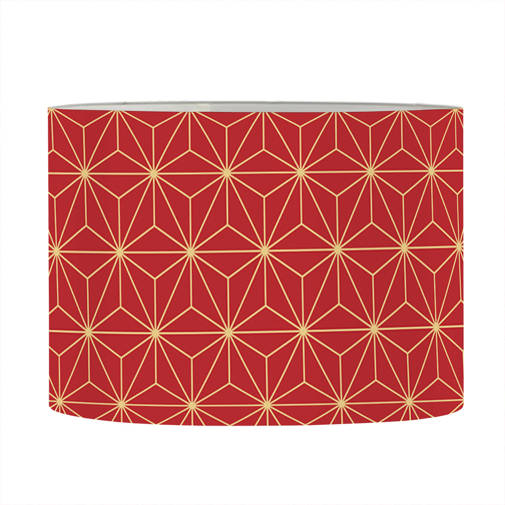 Geometric Japanese Floral Pattern Print Drum Lamp Shade