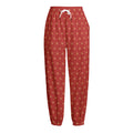 Geometric Japanese Floral Pattern Print Fleece Lined Knit Pants