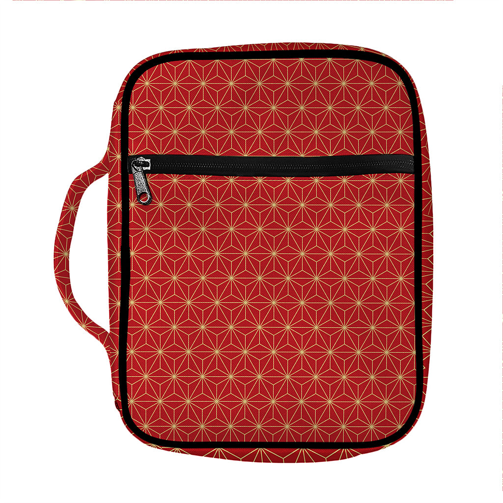 Geometric Japanese Floral Pattern Print Front Pocket Bible Bag