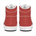 Geometric Japanese Floral Pattern Print High Top Leather Sneakers