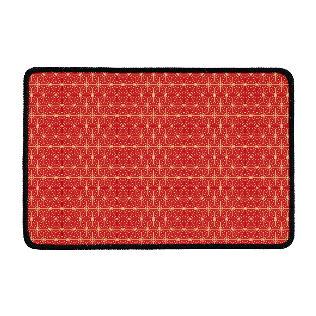 Geometric Japanese Floral Pattern Print Kitchen Mat