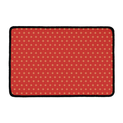 Geometric Japanese Floral Pattern Print Kitchen Mat