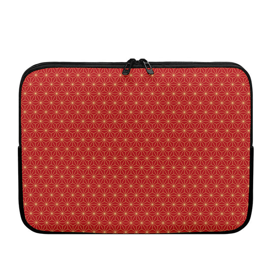 Geometric Japanese Floral Pattern Print Laptop Sleeve