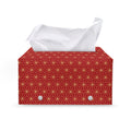 Geometric Japanese Floral Pattern Print Leather Tissue Box Cover