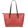 Geometric Japanese Floral Pattern Print Leather Tote Bag With Zipper
