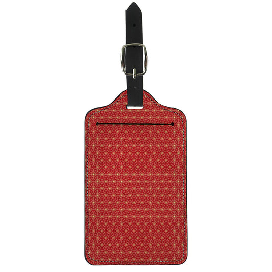 Geometric Japanese Floral Pattern Print Luggage Tag