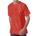 Geometric Japanese Floral Pattern Print Men's Velvet T-Shirt