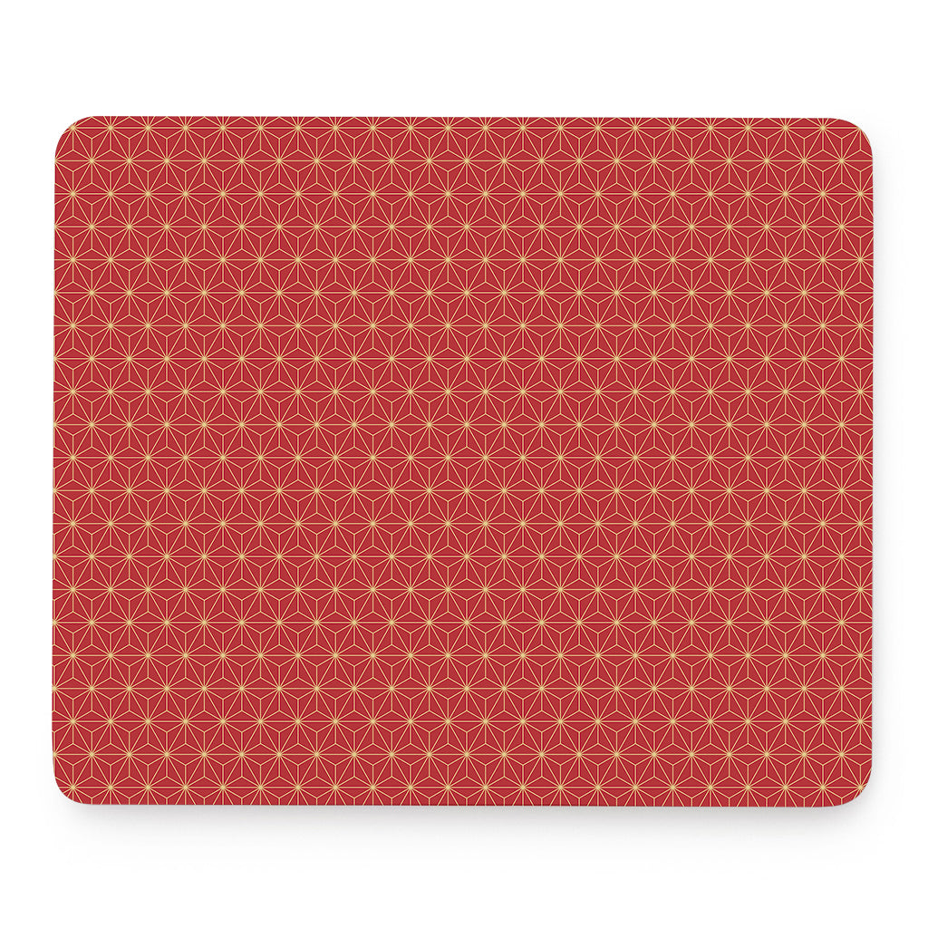 Geometric Japanese Floral Pattern Print Mouse Pad