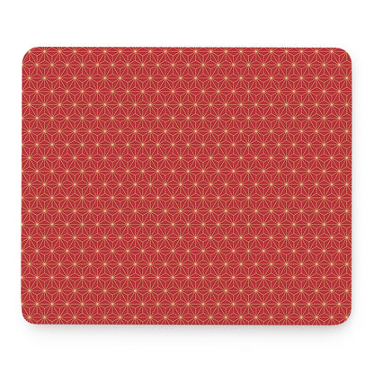 Geometric Japanese Floral Pattern Print Mouse Pad