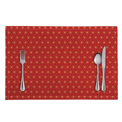 Geometric Japanese Floral Pattern Print Placemat