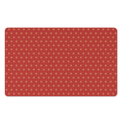 Geometric Japanese Floral Pattern Print Polyester Doormat