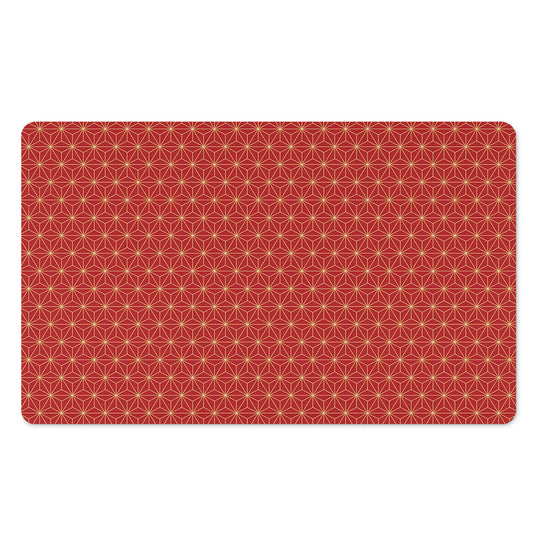 Geometric Japanese Floral Pattern Print Polyester Doormat