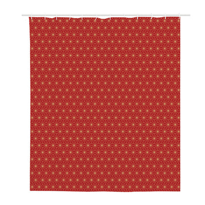 Geometric Japanese Floral Pattern Print Polyester Shower Curtain