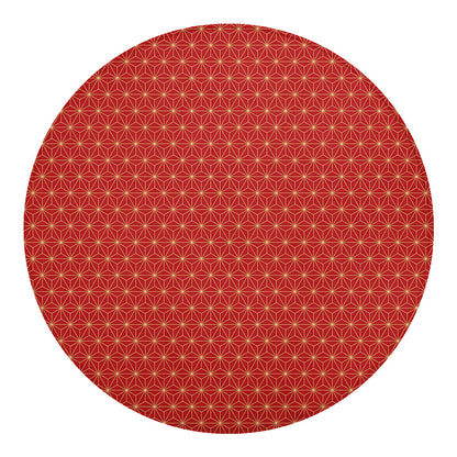Geometric Japanese Floral Pattern Print Round Blanket