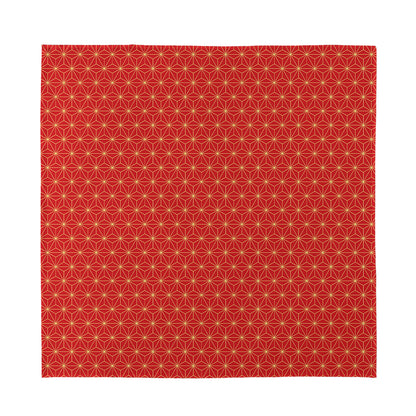 Geometric Japanese Floral Pattern Print Silk Bandana