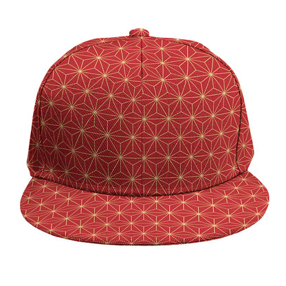 Geometric Japanese Floral Pattern Print Snapback Cap
