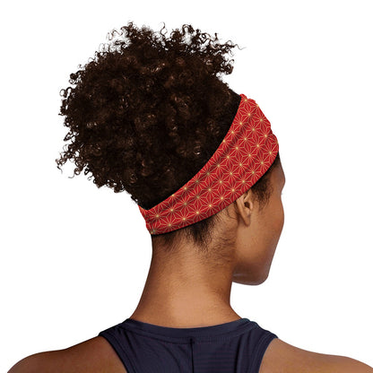 Geometric Japanese Floral Pattern Print Sports Headband