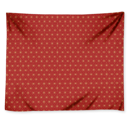 Geometric Japanese Floral Pattern Print Tapestry
