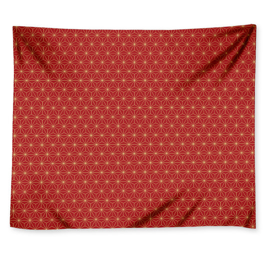 Geometric Japanese Floral Pattern Print Tapestry
