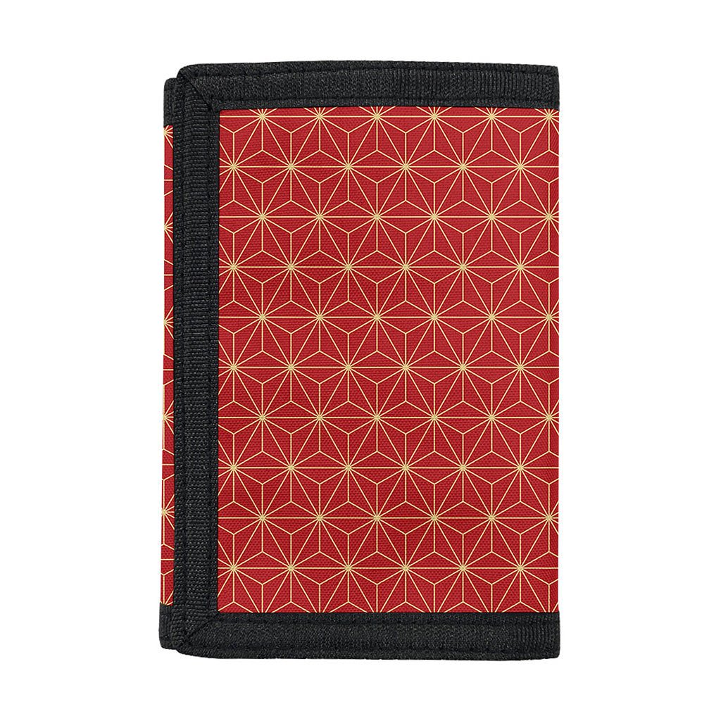 Geometric Japanese Floral Pattern Print Trifold Wallet