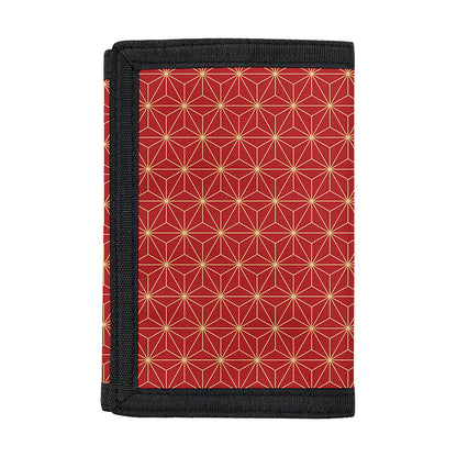 Geometric Japanese Floral Pattern Print Trifold Wallet