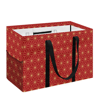 Geometric Japanese Floral Pattern Print Utility Tote Bag