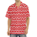 Geometric Knitted Pattern Print Aloha Shirt