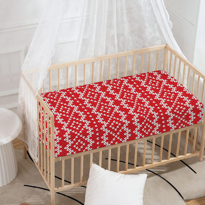 Geometric Knitted Pattern Print Baby Crib Sheet