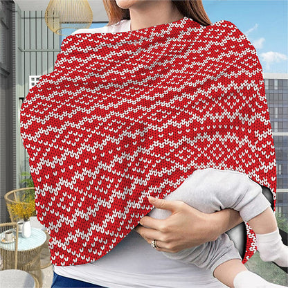 Geometric Knitted Pattern Print Baby Seat Cover