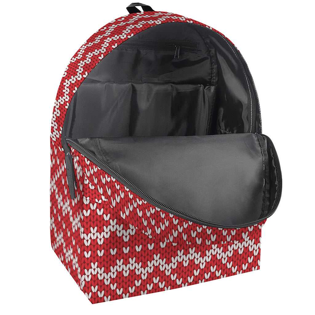 Geometric Knitted Pattern Print Backpack