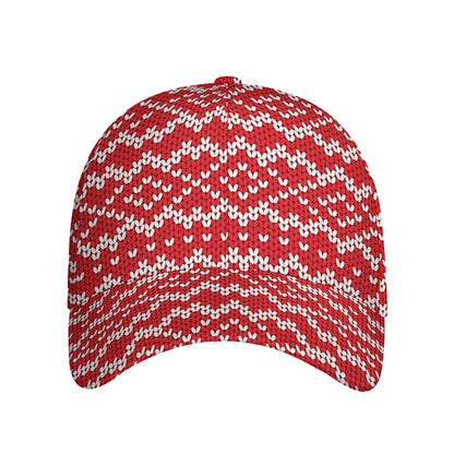 Geometric Knitted Pattern Print Baseball Cap