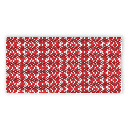 Geometric Knitted Pattern Print Beach Towel
