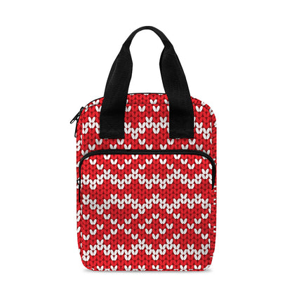 Geometric Knitted Pattern Print Bible Tote Bag