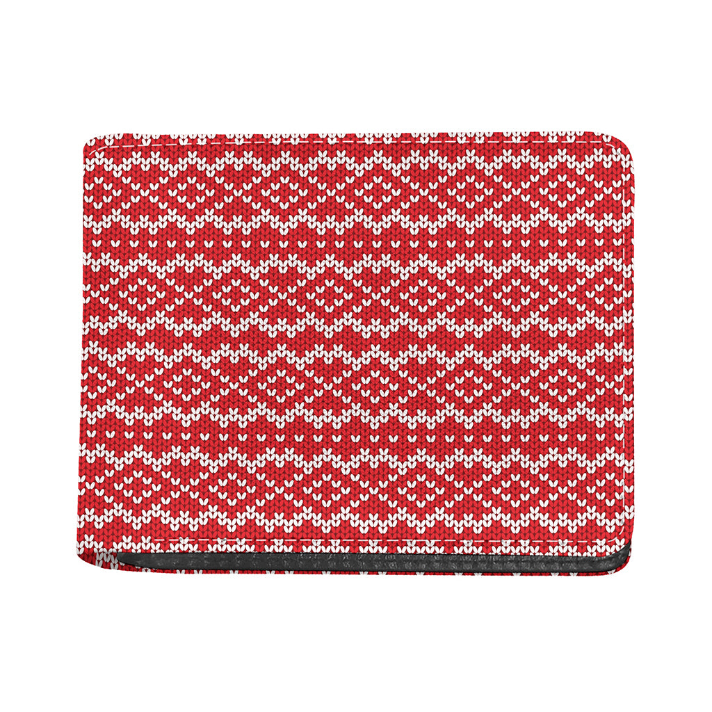 Geometric Knitted Pattern Print Bifold Wallet