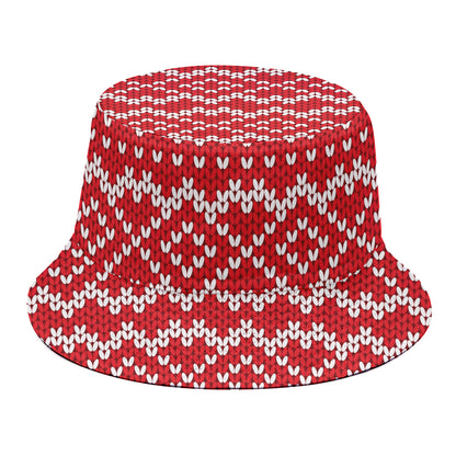 Geometric Knitted Pattern Print Bucket Hat