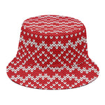 Geometric Knitted Pattern Print Bucket Hat