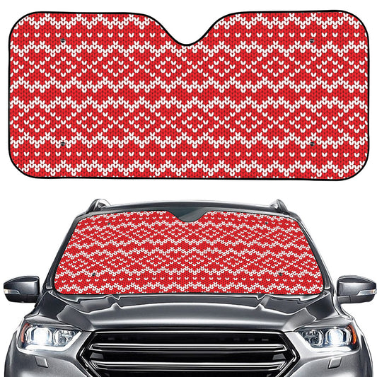 Geometric Knitted Pattern Print Car Windshield Sun Shade
