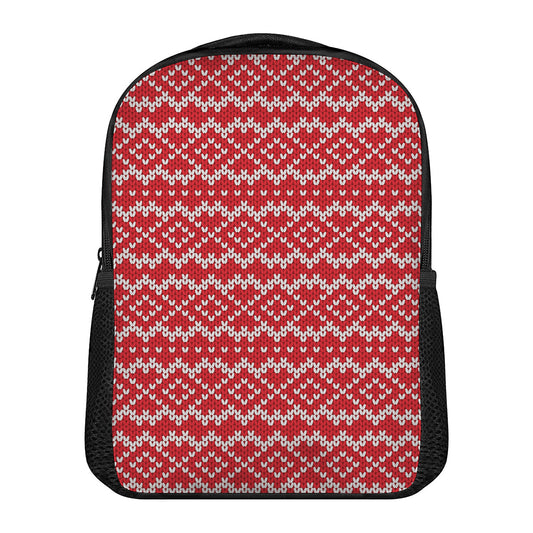 Geometric Knitted Pattern Print Casual Backpack