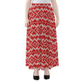 Geometric Knitted Pattern Print Chiffon Maxi Skirt