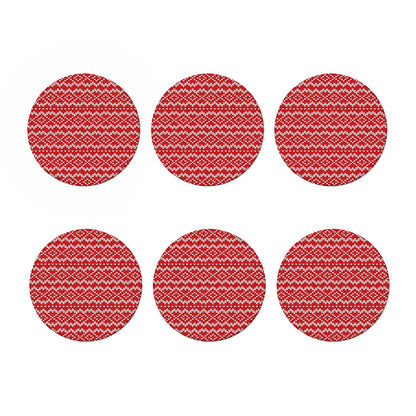 Geometric Knitted Pattern Print Coaster Set