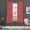 Geometric Knitted Pattern Print Grommet Curtain Panels