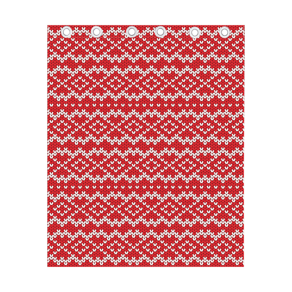 Geometric Knitted Pattern Print Curtain