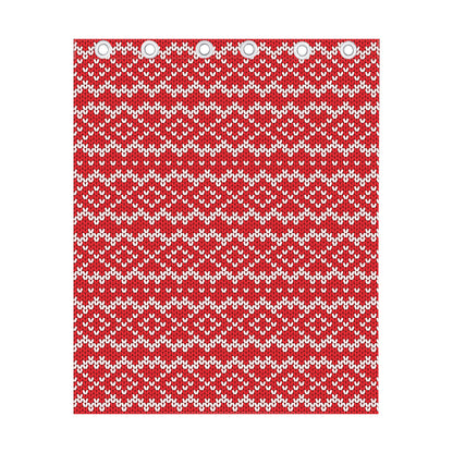 Geometric Knitted Pattern Print Curtain