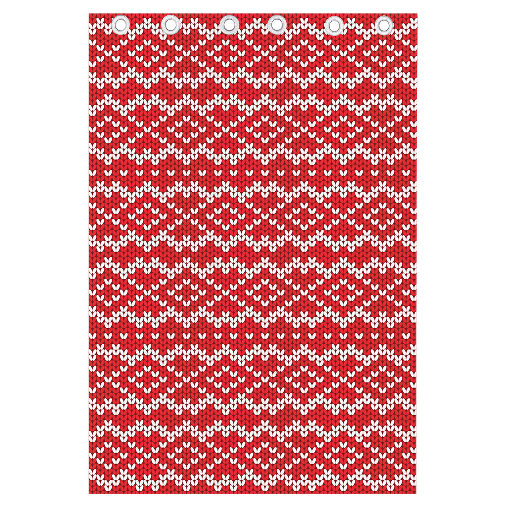 Geometric Knitted Pattern Print Curtain
